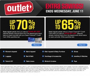 Sears Outlet Extra Savings指定类别清仓货品6-7折