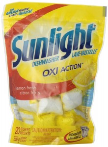 免费Sunlight Oxi Action Dishwasher Pacs (20 Count)洗碗机液