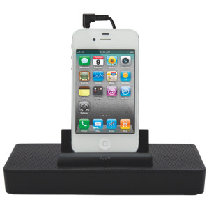 iLuv Modern Box Aux-in Portable Speaker Dock (iSP125BLK) - Black