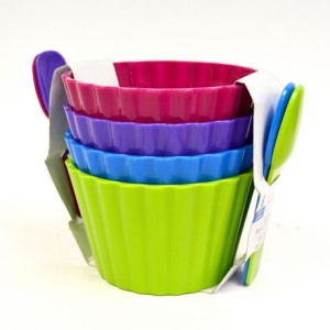 MAINSTAYS Ice Cream Bowls with Spoons （4套）