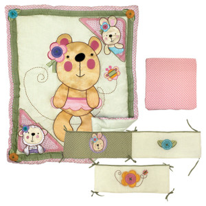 Fisher Price "Little Buttons" 3 Piece Crib Set婴儿床套装