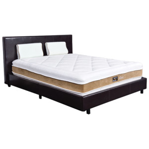 Simple Sleep Queen Platform Bed - Espresso人造革床架