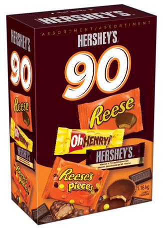 90ct HERSHEY'S Assorted Chocolate Lovers Chocolate Bars 1.18kg