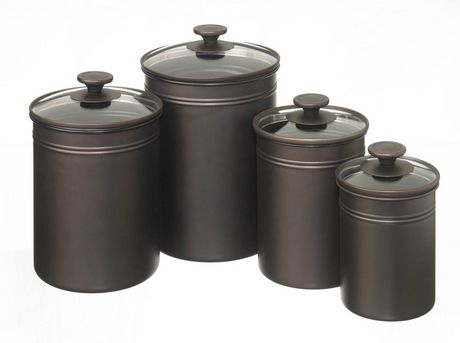 MAINSTAYS Set of 4 Glass Lid Canister - 8 pieces