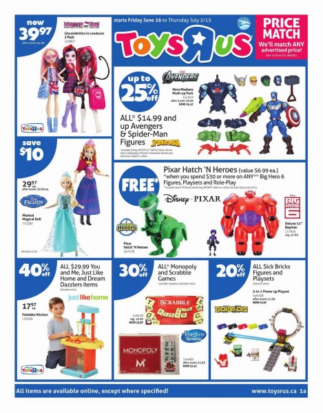 Toys R Us & Babies R Us本周（2015.6.26-2015.7.1）打折海报