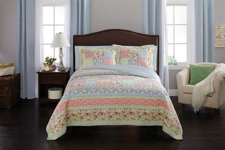 HomeTrends Quilt Set- Summer Garden棉被套装，Queen及King均40元清仓