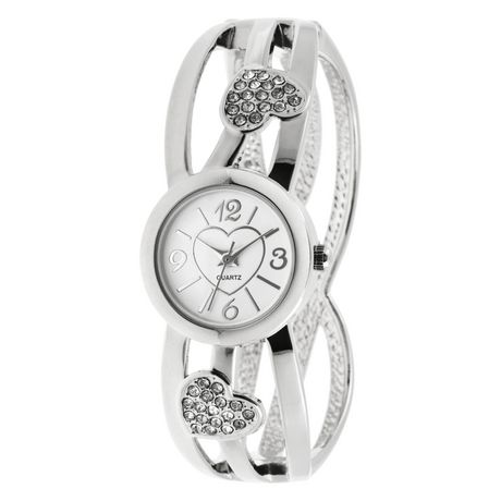 George Ladies' Silvertone hearts bangle watch女式时装表1.5折3元