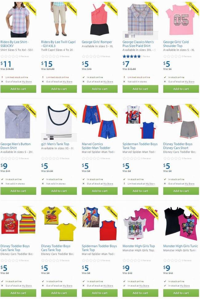 Walmart 500余款成人儿童服饰1折起清仓，有上新货