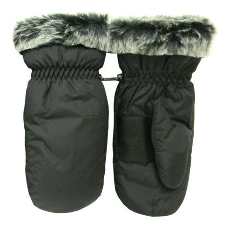 Ladies Mittens with Faux Fur Cuff女式手套，两色可选