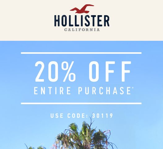 Hollister 清仓区服饰2折起特卖，额外8折，9月21日前有效！