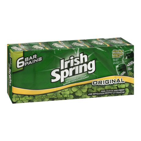 Irish Spring* Original Deodorant Soap 除臭香皂6块装，12小时除臭清爽保护