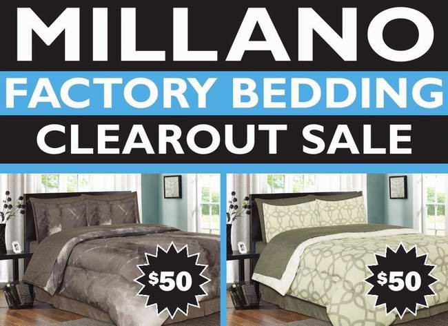 Millano factory bedding clearance sale 床上用品清仓特卖会全场2折起（10月22日-25日）