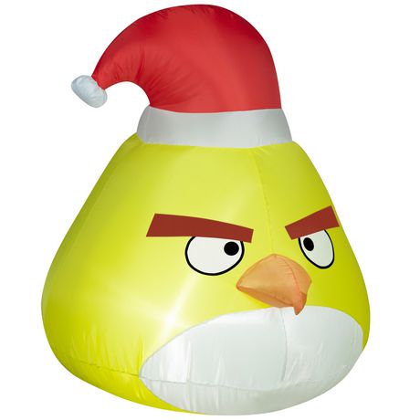 Airblown-Outdoor Yellow Bird with Santa Hat-Small-Angry Birds自充气圣诞帽愤怒小鸟