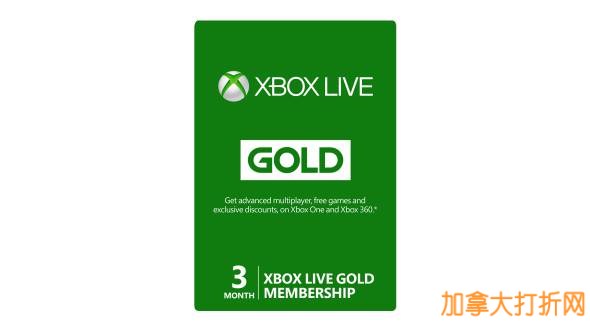 Xbox Live Gold 3-Month Membership 3个月Xbox Live金会员年卡特卖仅14.99元，原价24.99元，包邮