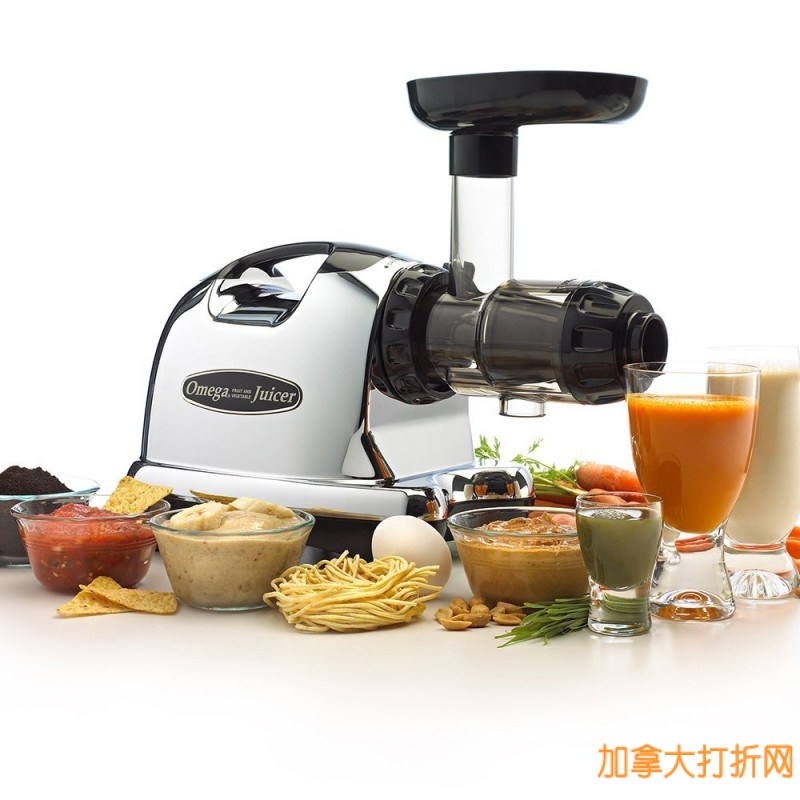  慢榨鼻祖，保留果蔬营养成分！Omega Juicers J8006 多功能低速营养中心原汁机5.5折239.99元限量特卖