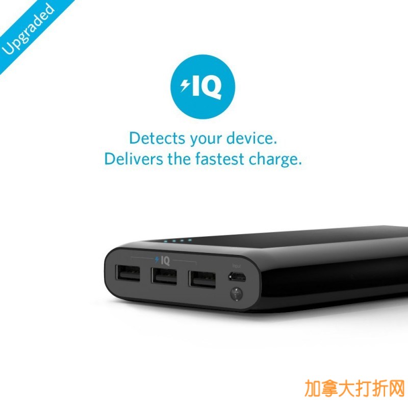 最新升级！Anker Astro E7 26800mAh 3口超大容量便携式智能移动电源充电宝4.2折49.99元特卖！附带手电筒功能