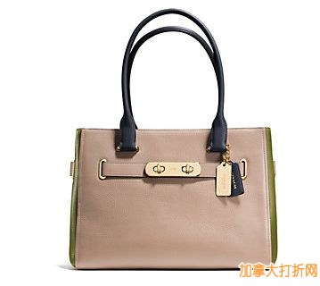 COACH  Swagger Carryall in Pebbled Leather女士手提包251.81元，原价395元，包邮