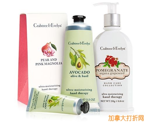 Crabtree & Evelyn 72小时限时特卖，全场护手霜7折优惠，Hand Therapy Tins and Gift Sets除外