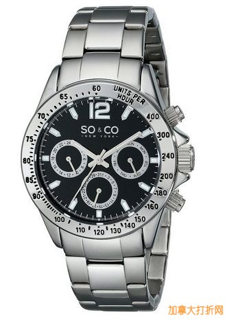 SO & CO New York 男士5001.1石英腕表特价50.99元，原价403元，包邮