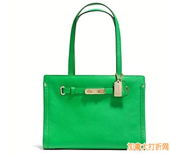 COACH  Swagger Small Tote In Polished Pebble单肩手提包 170.62元，原价350元，包邮