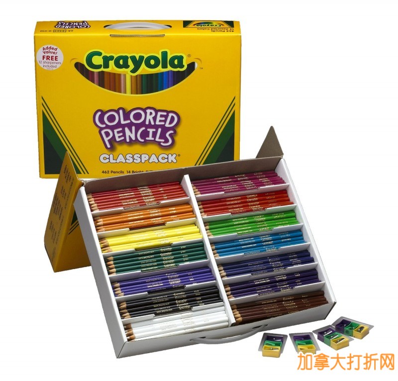 Crayola绘儿乐462支彩色铅笔套装特卖53.7元，原价111.99元，包邮