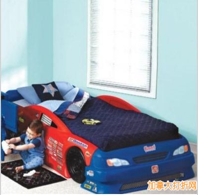 Step 2® Stock Car Convertible Bed 儿童跑车型单人床特价229.99元，原价399.99元