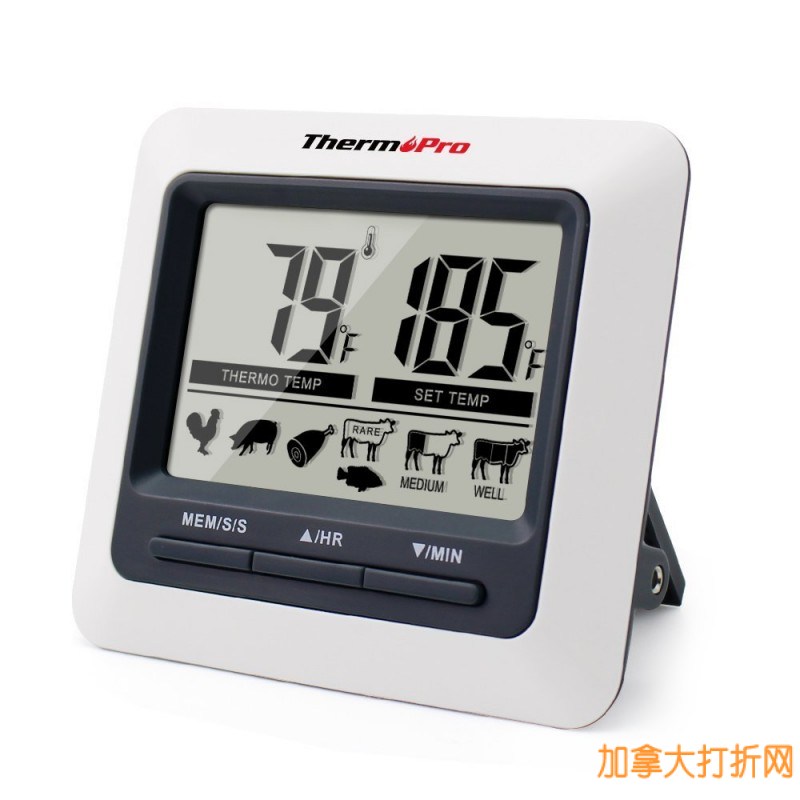  速度超快超精确！ThermoPro TP-04 多功能厨房烹饪探针式电子测温仪4折22.39元限量特卖并包邮！