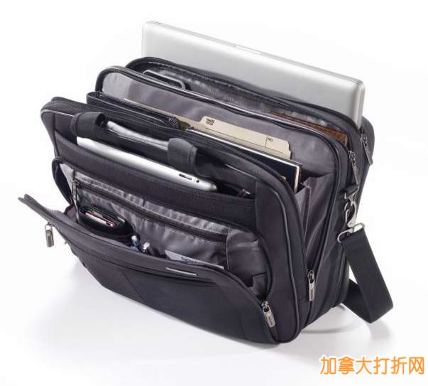 Samsonite新秀丽15.6寸 3 Gusset Briefcase with RFID 经典商务公文包2.4折27.38元清仓！