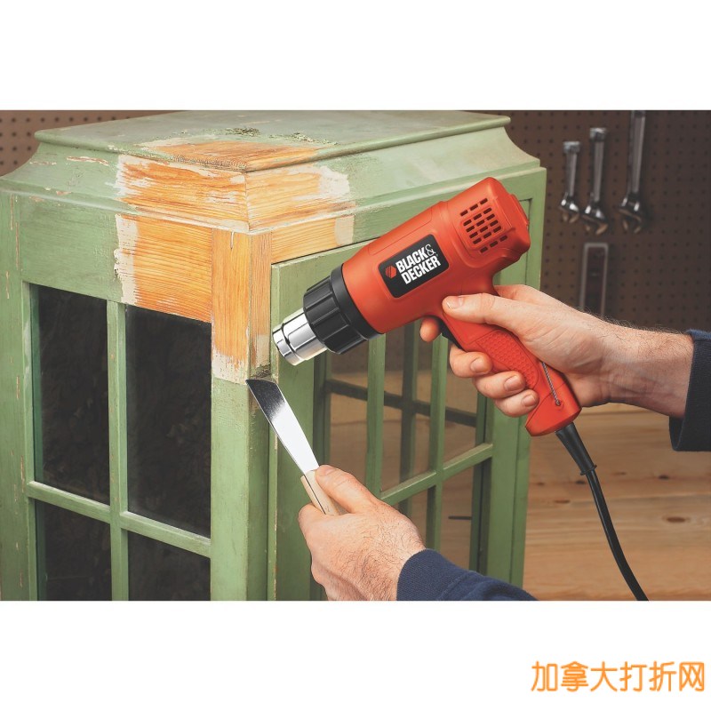  剥离油漆、松动螺丝、快速干燥！Black & Decker HG1300 电热风枪4折24.99元限时特卖！购买Black & Decker产品满60元再立减10元！