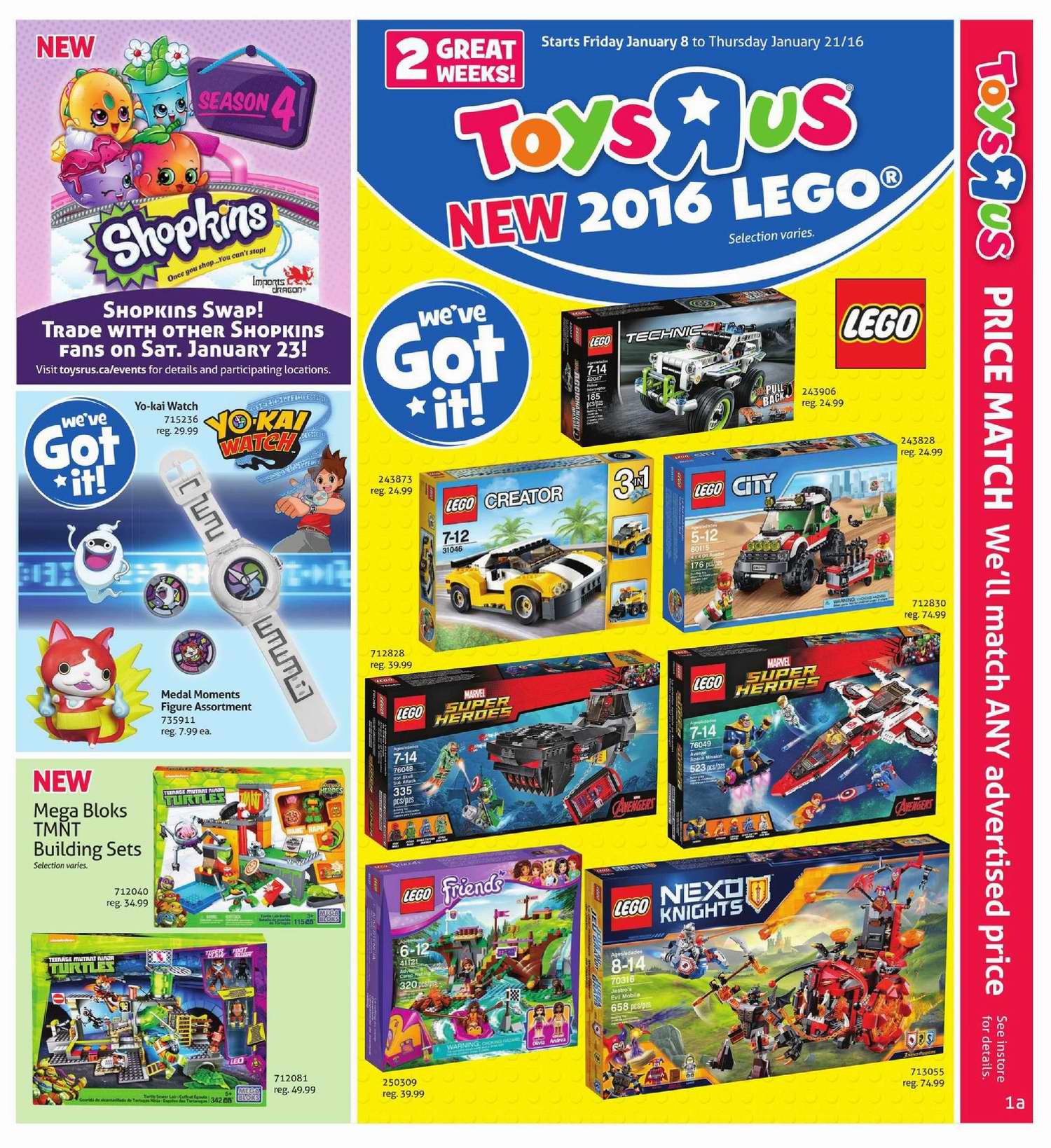  Toys R Us & Babies R Us本周（2016.1.8-2016.1.21）打折海报，大量婴幼儿用品、玩具特卖！