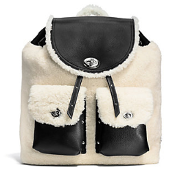  COACH Shearling Turnlock Rucksack双肩背包6折 381元特卖，原价635元，包邮