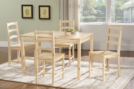  Mainstays 5 Piece Pine Dining Set 经典款实木餐桌椅5件套120元清仓并包邮！