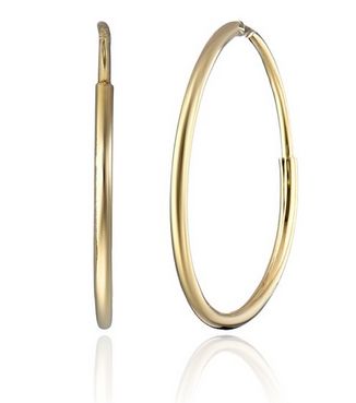  Duragold 14K 黄金 Endless Hoop 耳环2.7折 18元限量特卖并包邮！