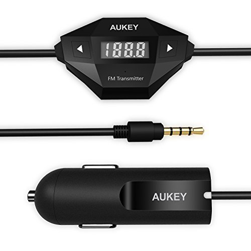  FM调频发射机！Aukey无线调频发射机接收器收音机汽车套装特价12.99元，原价39.99元