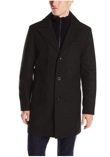  Kenneth Cole New York 男装经典羊毛呢大衣特价110元，原价405元，包邮