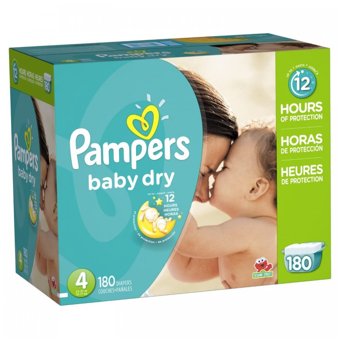  美国最畅销纸尿裤品牌！ Pampers 帮宝适 4号婴儿干爽纸尿裤(180片）特价38.94元，原价49.94元，包邮