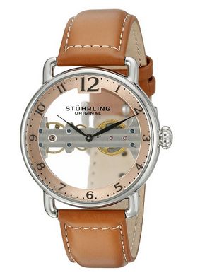  Stuhrling Original 976.02 男士透明机芯机械腕表1.2折 129.99元限量特卖并包邮！