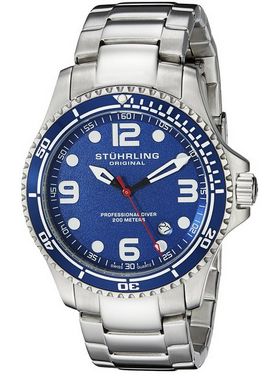  Stuhrling Original 施图霖 593.332U16 男士专业潜水不锈钢石英腕表1.8折 80.99元限量特卖并包邮