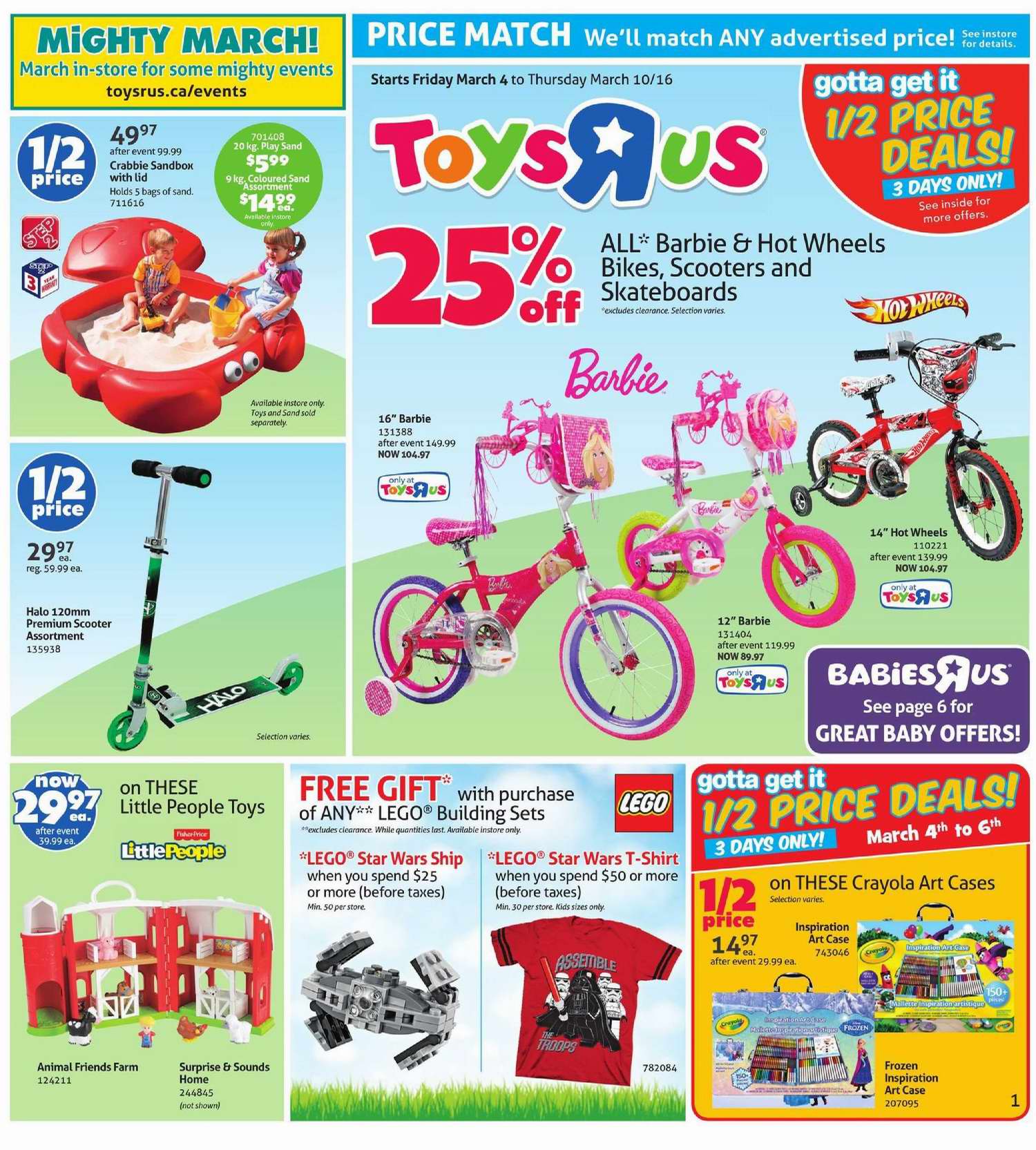  Toys R Us & Babies R Us本周（2016.3.4-2016.3.10）打折海报，满100元立减20元！