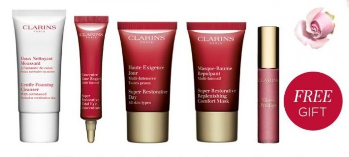  Clarins 娇韵诗官网促销，满75元送5件套礼品！