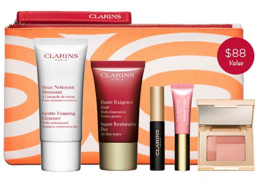  Clarins娇韵诗 购满75元送价值88元6件套春季护肤大礼包！仅限今日！