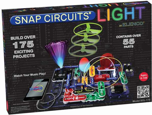  Elenco Snap Circuits Lights 彩灯电路DIY拼接玩具套装5.9折 59.33加元限时特卖并包邮！