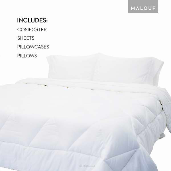  Sleep Tite MALOUF Bedding Essentials Kit 超柔软Queen床上用品套装2.9折 93.02元清仓并包邮！