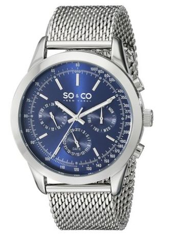  SO & CO New York 男士 5006A.2 时尚腕表 54.99元特卖，原价 65.45元，包邮