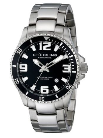  Stuhrling Original 施图霖 593.332U16 男士专业潜水不锈钢石英腕表1.3折 64.99元限量特卖并包邮