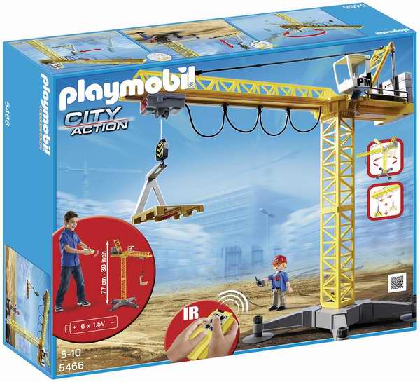  小男生的最爱！Playmobil 红外线遥控仿真77厘米大型起重机吊车4.9折 62.14元限时特卖并包邮！