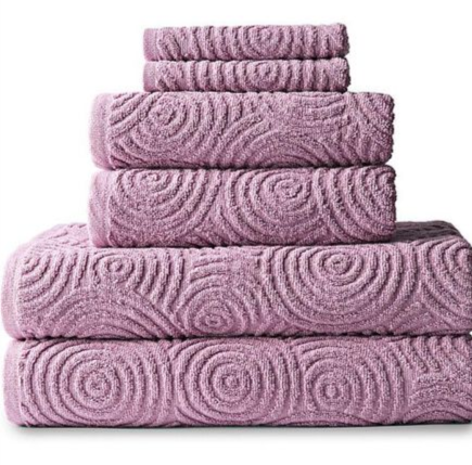  Jacquard Towel Set 印花棉毛巾6件套 11.99元特卖（六种颜色可选），原价29.99元