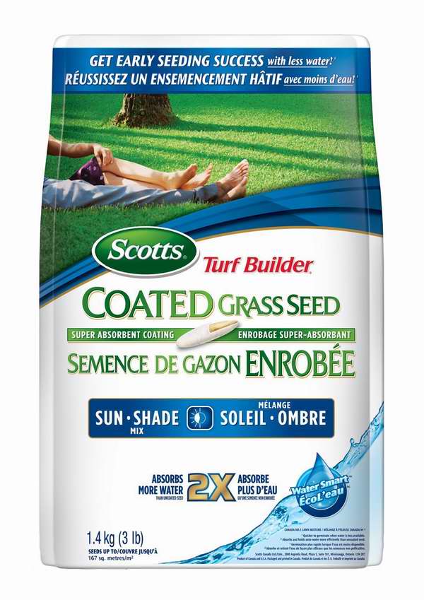  Scotts Turf Builder Coated Grass Seed Sun and Shade Mix 1.4公斤涂层草种籽6.7折 11.99元限时特卖！