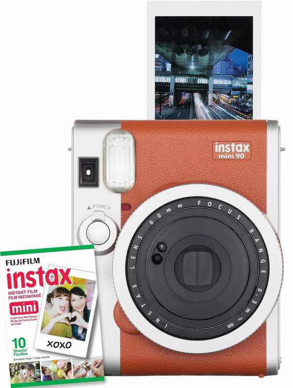  售价大降，历史最低价！经典复古，潮人必备！Fujifilm instax mini 90高规格拍立得相机，送10张相纸 6折119.99元限时特卖并包邮！