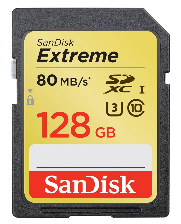  SanDisk Extreme 128GB U3/UHS-I SDXC 4K 极速储存卡 66.99元特卖，原价 170.29元，包邮